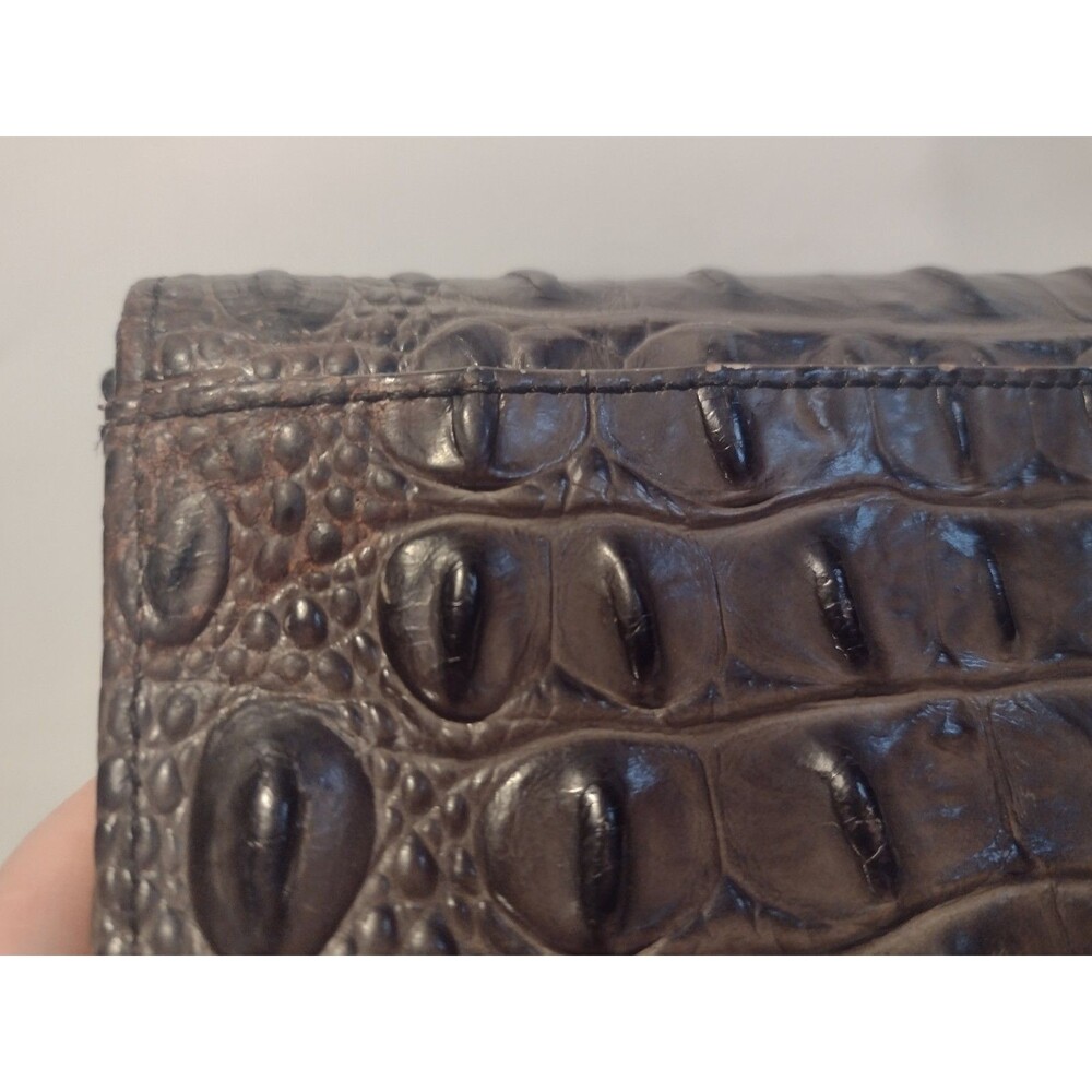 Brahmin Debra Brown Wristlet Wallet Melbourne Leather Croc Embossed - Picture 8 of 16